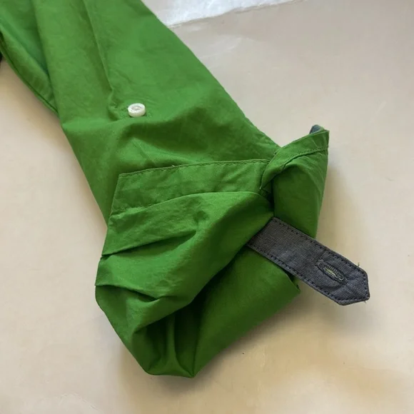 Tommy Hilfiger woman’s Small button down Green Shirt with red white blue accents - Picture 8 of 9